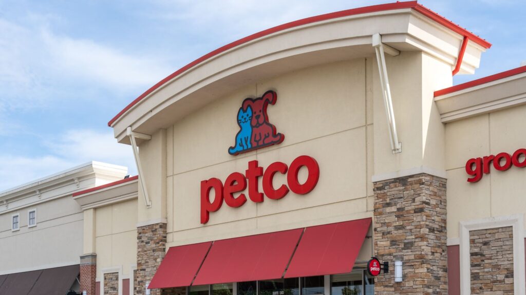 Petco store in Los Angeles, California, with people walking outside